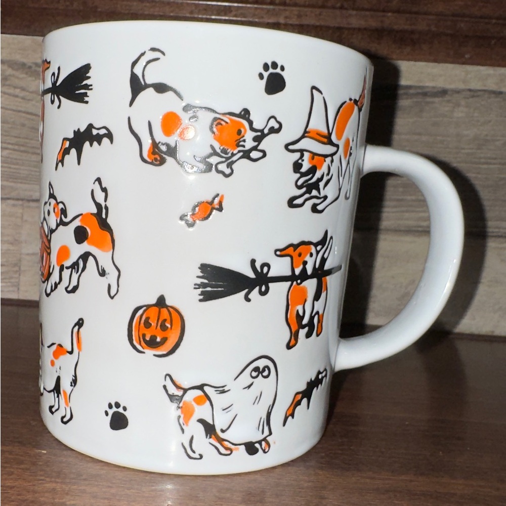 Super Cute 🥰 Halloween Dogs 🐕 🐕 with Ghost 👻 and Witch 🧙‍♀️ Costume Mug